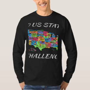 USA Travel Visit 50 States Map T-Shirt