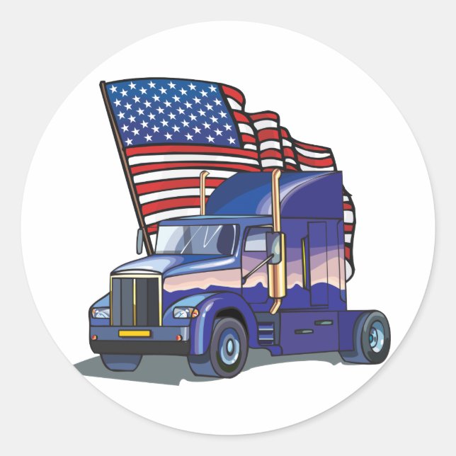 USA Truck Driver Classic Round Sticker (Front)