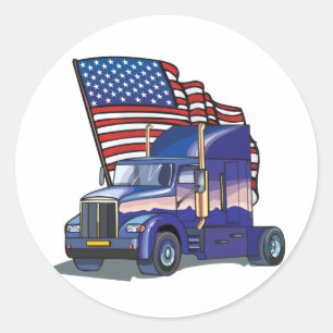USA Truck Driver Classic Round Sticker