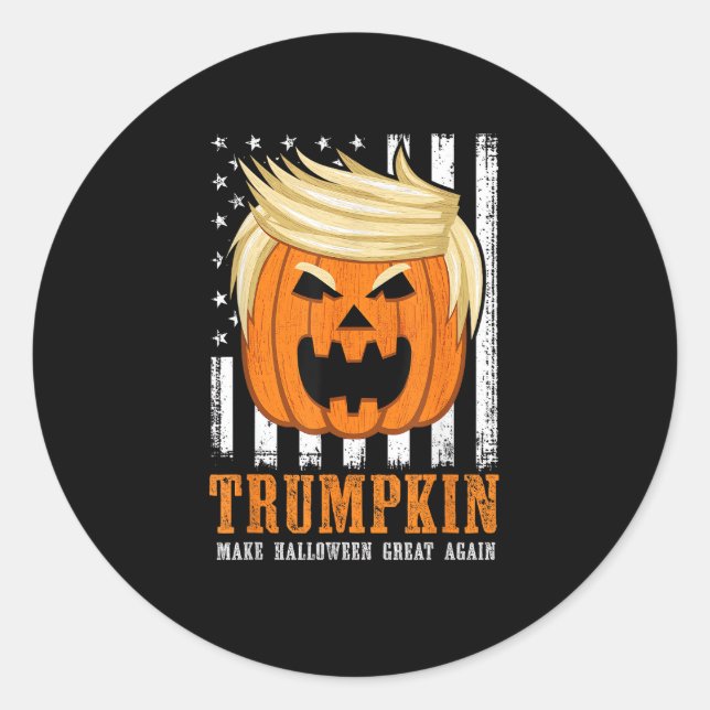 Usa Trumpkin Make Halloween Great Again Funny Classic Round Sticker (Front)