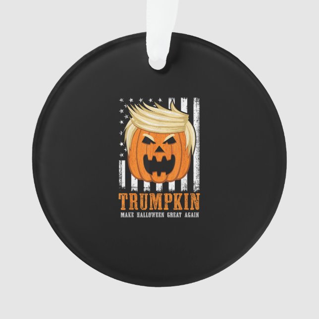 Usa Trumpkin Make Halloween Great Again Funny Ornament (Front)