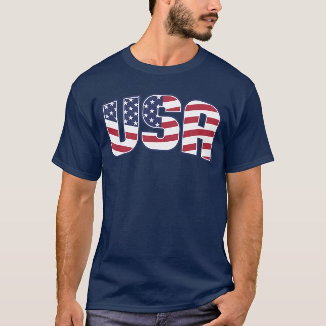 USA Tshirt Patriotic American Flag 4th of July (Front)