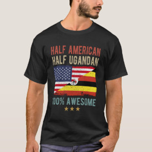Usa Uganda Flag Half American Half Ugandan T-Shirt
