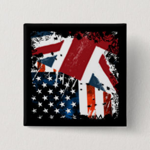 USA$UK 15 CM SQUARE BADGE