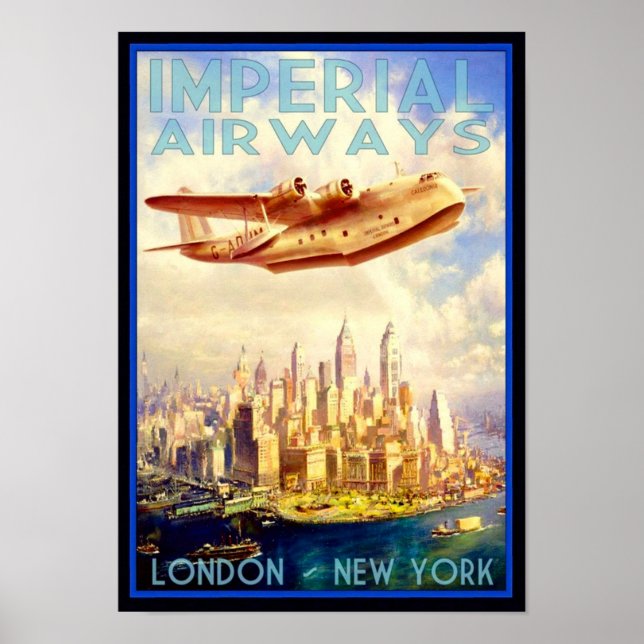 " USA/UK: 1950 New York City - Imerpial Airways  Poster (Front)
