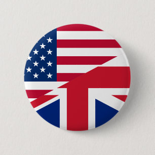 usa uk 6 cm round badge