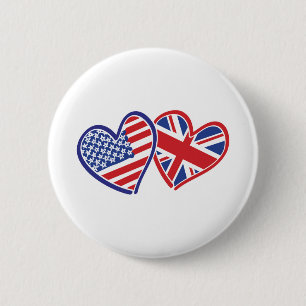 USA---UK-Love 6 Cm Round Badge