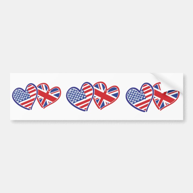 USA---UK-Love Bumper Sticker (Front)