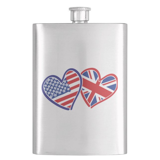 USA---UK-Love Hip Flask (Front)