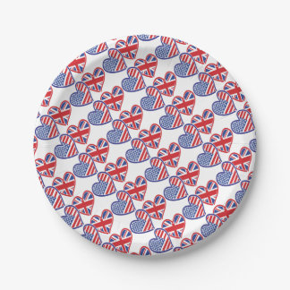 USA---UK-Love Paper Plate