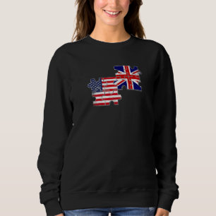 Usa Uk Love Roots American British Flag Sweatshirt
