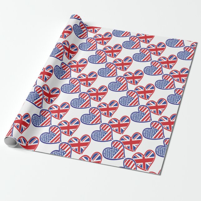 USA---UK-Love Wrapping Paper (Unrolled)