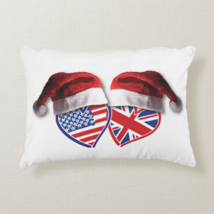 USA-UK-Santa-Hats Decorative Cushion