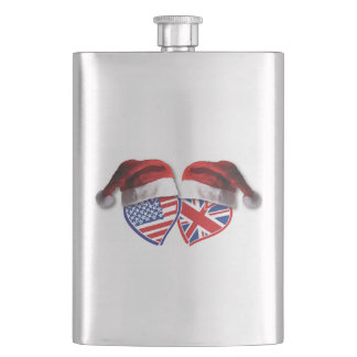 USA-UK-Santa-Hats Hip Flask