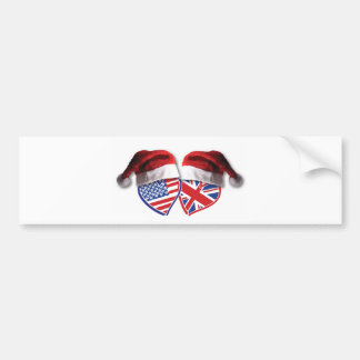 USA-UK-Santa-Hats.png Bumper Sticker