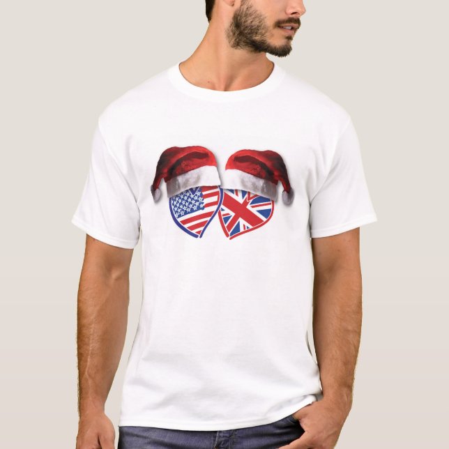 USA-UK-Santa-Hats T-Shirt (Front)