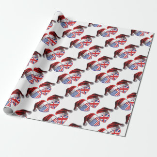 USA-UK-Santa-Hats Wrapping Paper