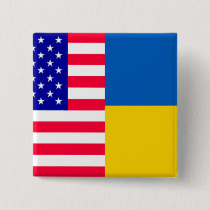 USA Ukraine  15 Cm Square Badge