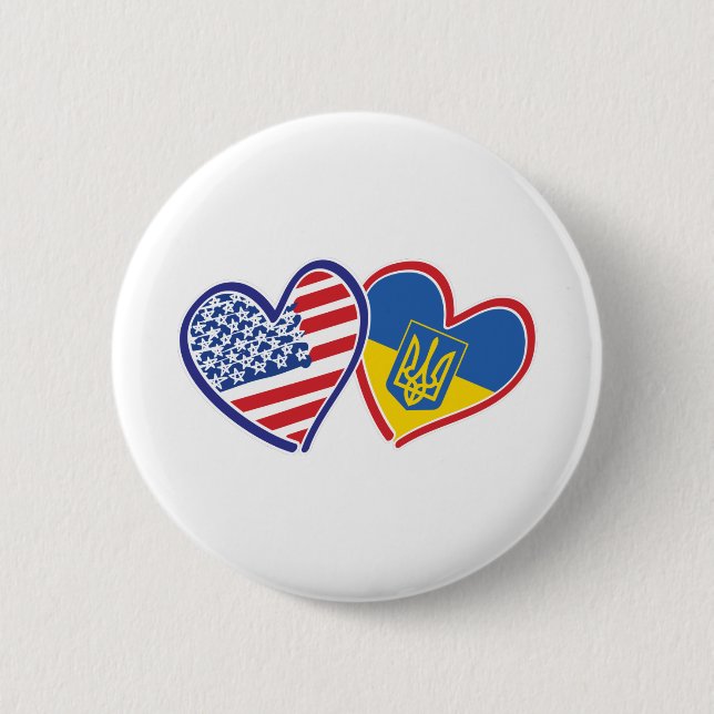 USA-Ukraine-Flags 6 Cm Round Badge (Front)