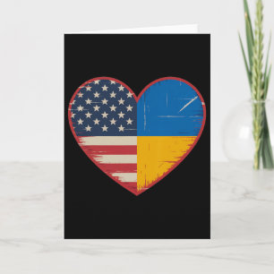Usa Ukraine Heart - Dual Citizenship 1  Card