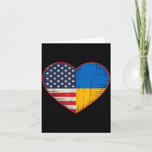 Usa Ukraine Heart - Dual Citizenship  Card (Front)