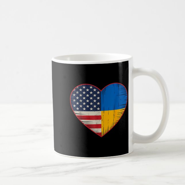 Usa Ukraine Heart - Dual Citizenship  Coffee Mug (Right)