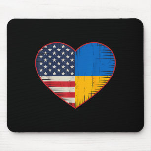 Usa Ukraine Heart - Dual Citizenship  Mouse Mat