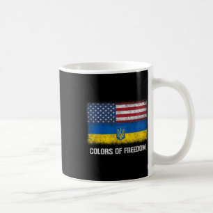 Usa Ukraine Ukrainian American Flag Colors Of Free Coffee Mug