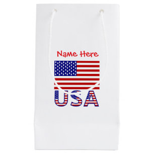 USA United States America Flag Personalised  Small Gift Bag