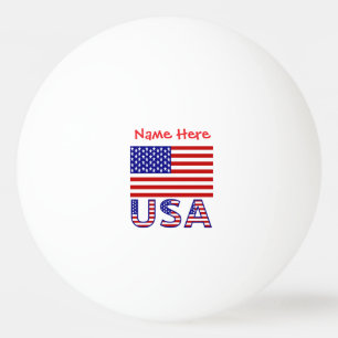 USA United States America Flag Red Personalised Ping Pong Ball