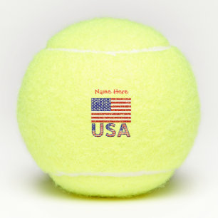 USA United States America Flag Red Personalised  Tennis Balls