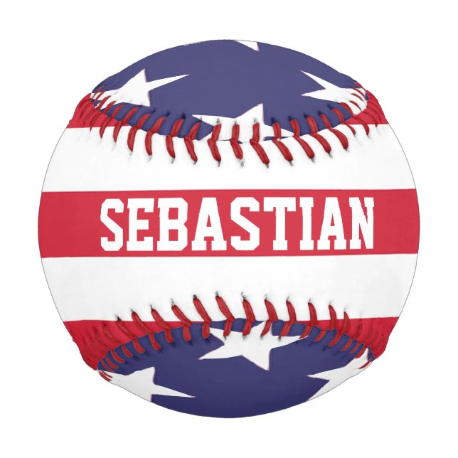 USA United States American Flag Personalised Baseball (Front)