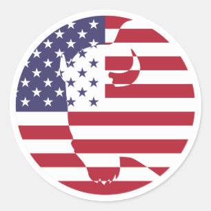 USA United States Buffalo Bison American National  Classic Round Sticker