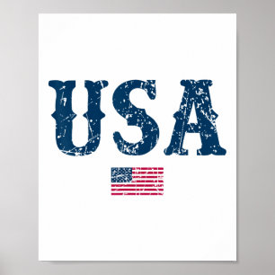 Usa United States Of America American Flag July 4t Poster