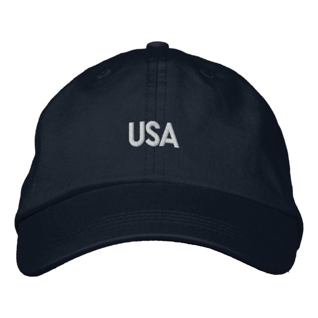 USA United States of America Country Patriotic Embroidered Hat (Front)
