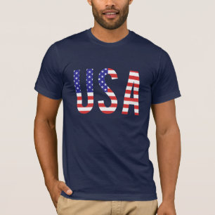 USA - United States of America Flag Letters T-Shirt