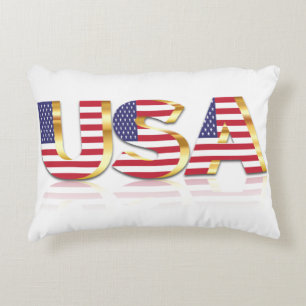 USA - United States of America - Flag - Patriotic  Decorative Cushion