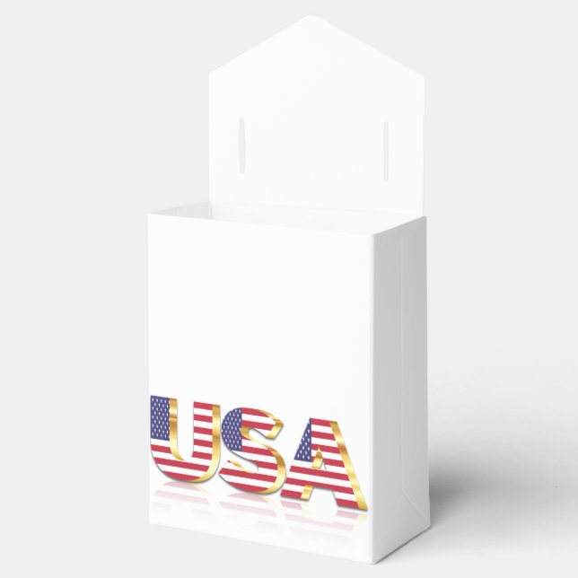 USA - United States of America - Flag - Patriotic  Favour Box (Opened)