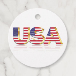 USA - United States of America - Flag - Patriotic Favour Tags
