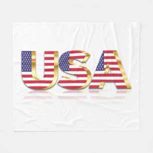 USA - United States of America - Flag - Patriotic Fleece Blanket