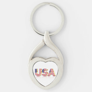 USA - United States of America - Flag - Patriotic Key Ring