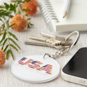 USA - United States of America - Flag - Patriotic  Key Ring