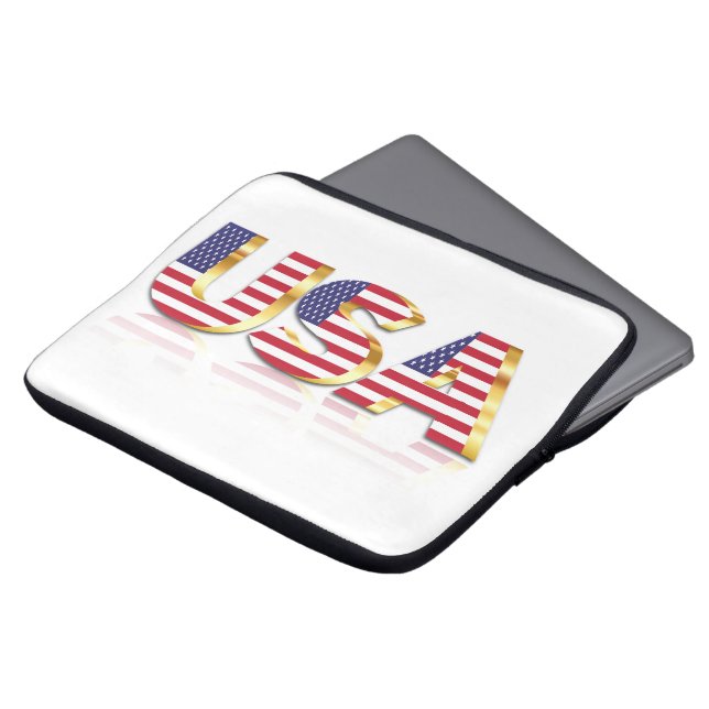 USA - United States of America - Flag - Patriotic  Laptop Sleeve (Front Top)