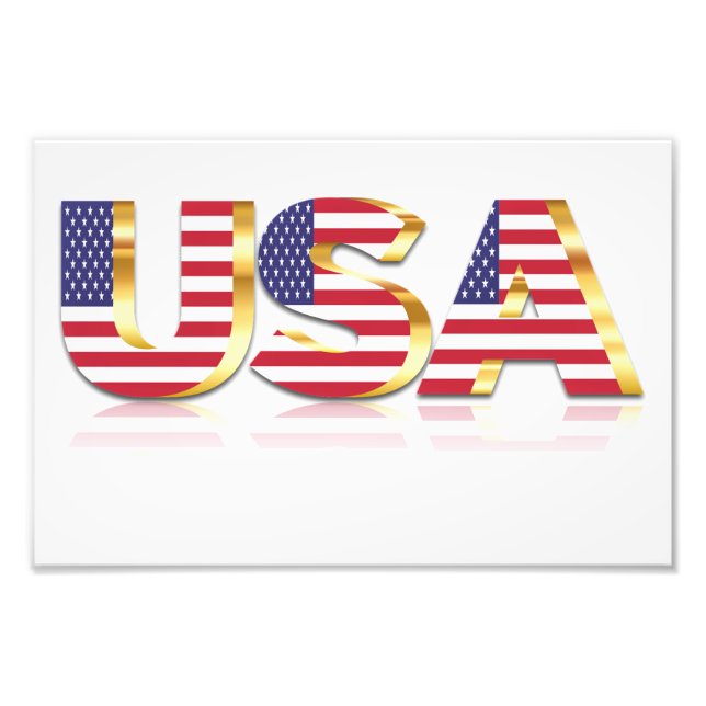 USA - United States of America - Flag - Patriotic  Photo Print (Front)
