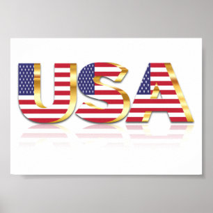 USA - United States of America - Flag - Patriotic  Poster