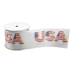 USA - United States of America - Flag - Patriotic Satin Ribbon