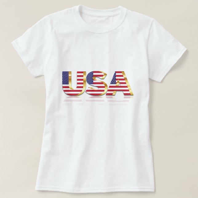 USA - United States of America - Flag - Patriotic  T-Shirt (Design Front)