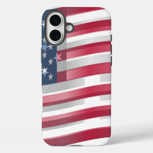 USA Unites: Stripes & Stars in Bold Design iPhone 16 Plus Case