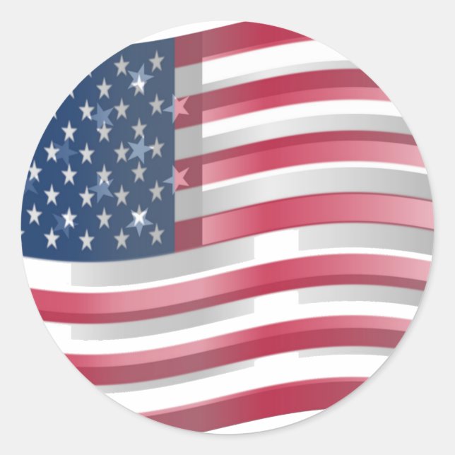 USA Unites: Stripes & Stars in Bold Design Classic Round Sticker (Front)