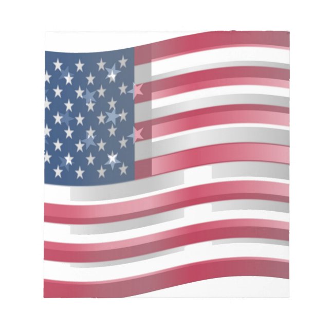 USA Unites: Stripes & Stars in Bold Design Notepad (Front)